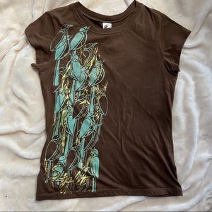 SPLIT Brown blue gold foil design women's t-shirt